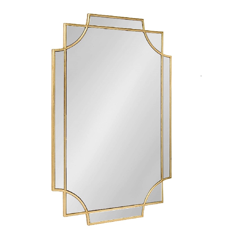 FT46 Gold MDF wall mirror, 60x90cm