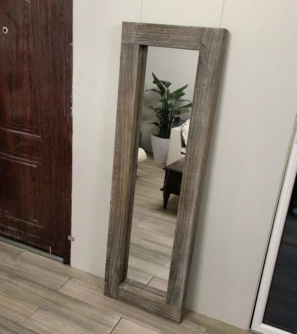 HD-M001  Wood leaner mirror standing mirror