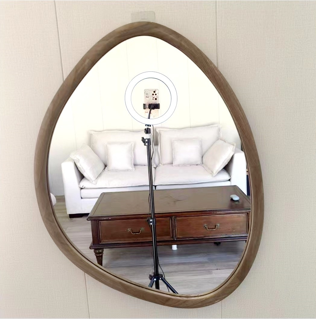 HD-M034 Irregular wood wall mirror