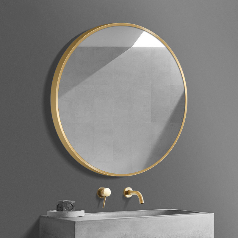 AL001 Gold Aluminum Alloy Mirror, gold/silver/black, round