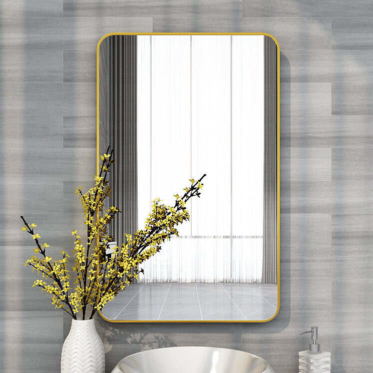 AL002 Aluminum framed mirror, Gold/silver/black, two hanging way,
