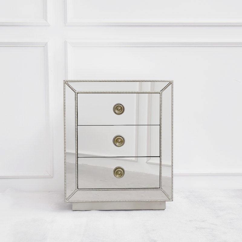 F-071 Mirrored side table with two drawers