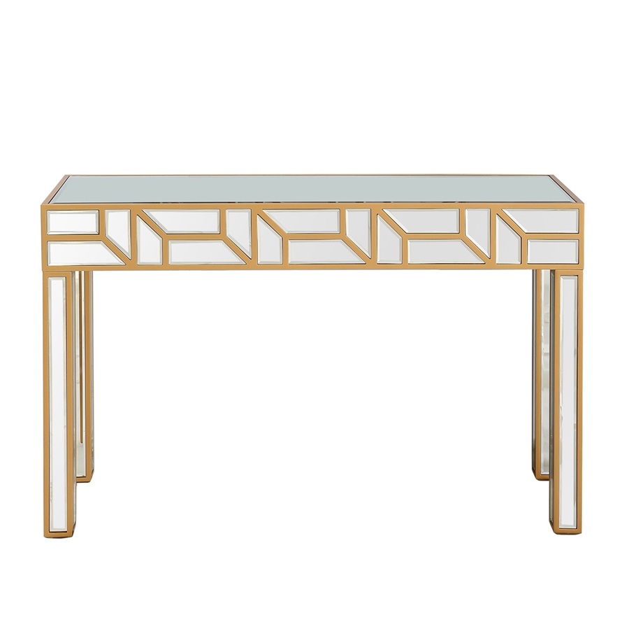 Mirrored console table, gold ,120x35x80cm